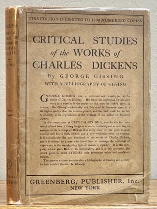 Item #0024.7 CRITICAL STUDIES Of The WORKS Of CHARLES DICKENS. WIth an Introduction and...