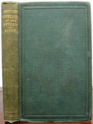 Item #10037 BRITISH NOVELISTS And Their Styles. Being a Critical Sketch of the History of...