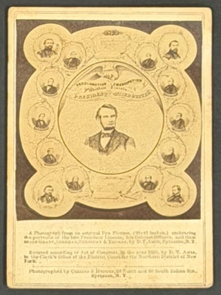 Item #1068 CARTE De VISITE [CDV]. 1863. Proclamation Emancipation Abraham Lincoln President...