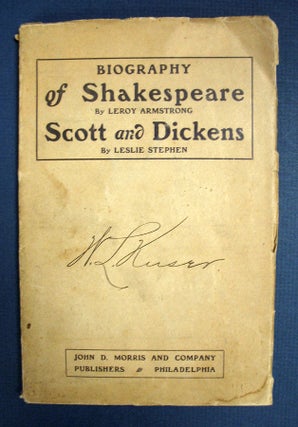 Item #1259 SCOTT And DICKENS [bound with] BIOGRAPHY Of SHAKESPEARE. Charles. 1812 - 1870...