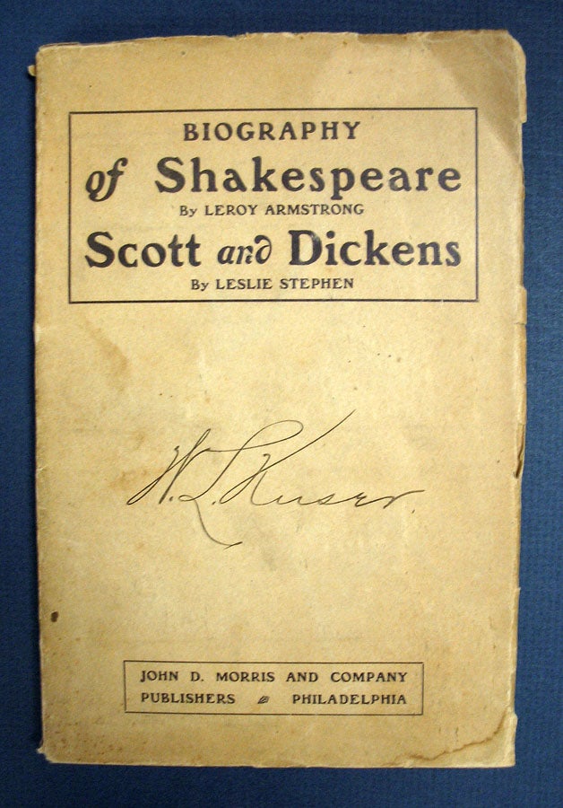 Item #1259 SCOTT And DICKENS [bound with] BIOGRAPHY Of SHAKESPEARE. Charles. 1812 - 1870 Dickens, Leslie Stephen, Leroy Armstrong.