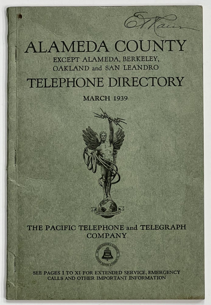 Item #14658 ALAMEDA COUNTY TELEPHONE DIRECTORY (Except Alameda, Berkeley, Oakland and San Leandro). Californiana.