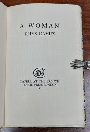 Item #17329 A WOMAN. Rhys Davies
