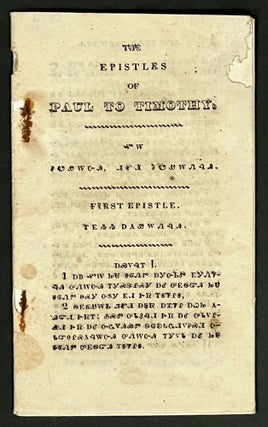 Item #17599.1 The EPISTLES Of PAUL To TIMOTHY [Translated into Cherokee]. Mission Press, Native...