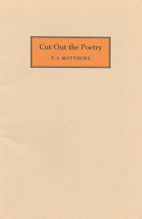 Item #17977 CUT OUT The POETRY. Matthews, homas, tanley