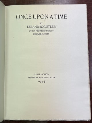 ONCE UPON A TIME.; With a Prefatory Note by Edward F. O'Day.