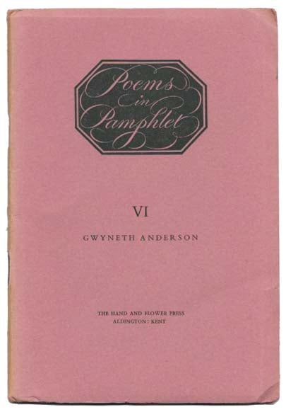 Item #18063 A TIME To SPEAK. [IN: Poems in Pamphlet No. VI]. Gwyneth Anderson.