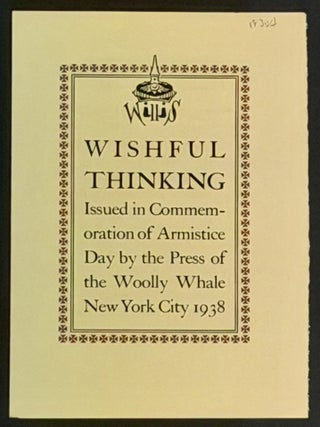 Item #18304.2 [ANNOUNCEMENT For] 'Willi's Wishful Thinking'. Press of the Woolly...