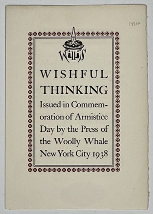 Item #18304 [ANNOUNCEMENT For 'Willi's Wishful Thinking']. Press of the Woolly Whale