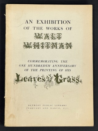 Item #19181 WALT WHITMAN. A Selection of the Manuscripts, Books and Association Items. ...