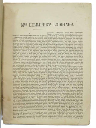 MRS. LIRRIPER'S LODGINGS. Charles Dickens's New Christmas Story.