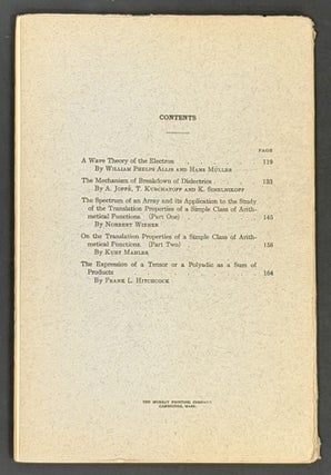 JOURNAL Of MATHEMATICS And PHYSICS. Vol. VI, No. 3.