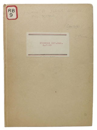 Item #22677 INTORNO Al CODICE MEMBRANACEO di Ballate e di Canzoncine di Autori Diversi, con...