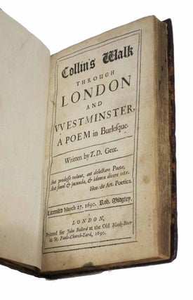 Item #27380 COLLIN'S WALK THROUGH LONDON And WESTMINSTER, A Poem in Burlesque. Thomas. 1653...