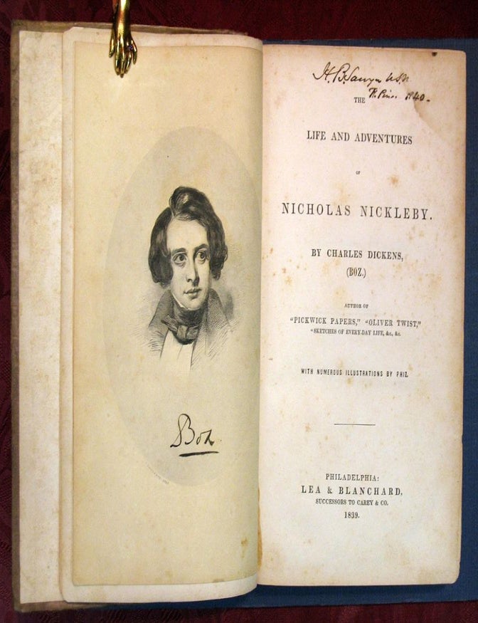 Item #27559.1 The LIFE And ADVENTURES Of NICHOLAS NICKLEBY. By Charles Dickens (Boz). Charles Dickens.