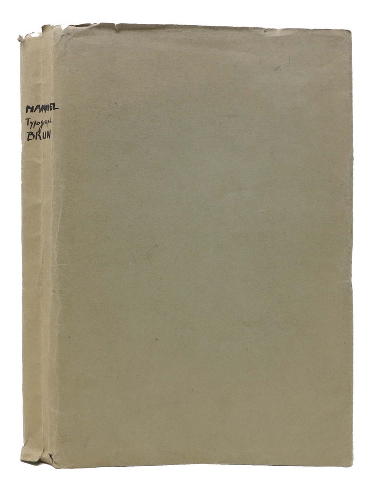 Item #27711.1 MANUEL PRATIQUE Et ABREGE De La TYPOGRAPHIE FRANCAISE. Printers' Manual, M. Brun, Marcelin.