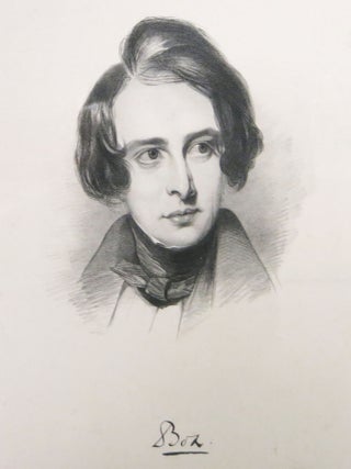 "BOZ". Lithographed Portrait of Charles Dickens. D. Lawrence, Delt. E. Brown, Jr. Lith.