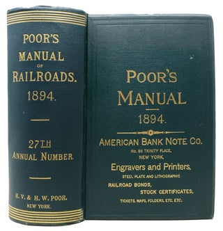 Item #28151 MANUAL Of The RAILROADS Of The UNITED STATES For 1894. Showing Their Route and...