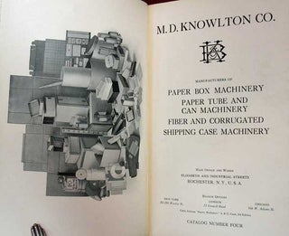 Item #28531 M. D. KNOWLTON CO. Manufacturers of Paper Box Machinery. Paper Tube and Can...