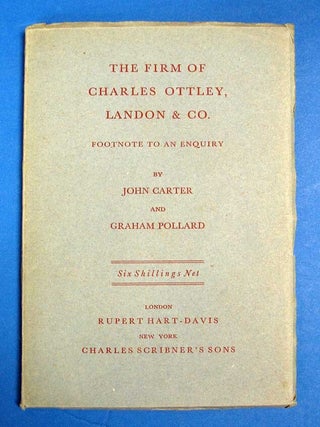 Item #29140 The FIRM Of CHARLES OTTLEY, LANDON & Co. Footnote to an Enquiry. John. Pollard...