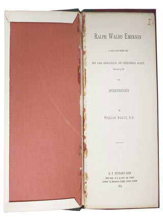 RALPH WALDO EMERSON. A Paper Read Before the New York Genealogical and Biographical Society December 14, 1883. With Afterthoughts.