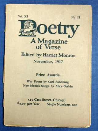 POETRY. A Magazine of Verse. Vol XI, No. II. November 1917. Harriet Monroe.