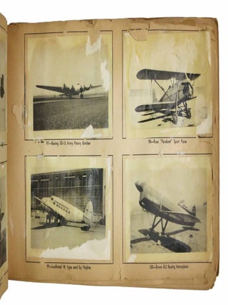 The AMERICAN AIRCRAFT ALBUM. "A Hobby for the Airminded". Contains Spaces for 360 "Plane Pix" ... With Complete Information on Each Type of Plane in the Series. This Collection Consists of the Most Popular Sport, Racing, Transport, Army, Navy, Marine and Coast Guard Type of Airplanes Built in the U.S.A.