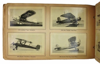 The AMERICAN AIRCRAFT ALBUM. "A Hobby for the Airminded". Contains Spaces for 360 "Plane Pix" ... With Complete Information on Each Type of Plane in the Series. This Collection Consists of the Most Popular Sport, Racing, Transport, Army, Navy, Marine and Coast Guard Type of Airplanes Built in the U.S.A.