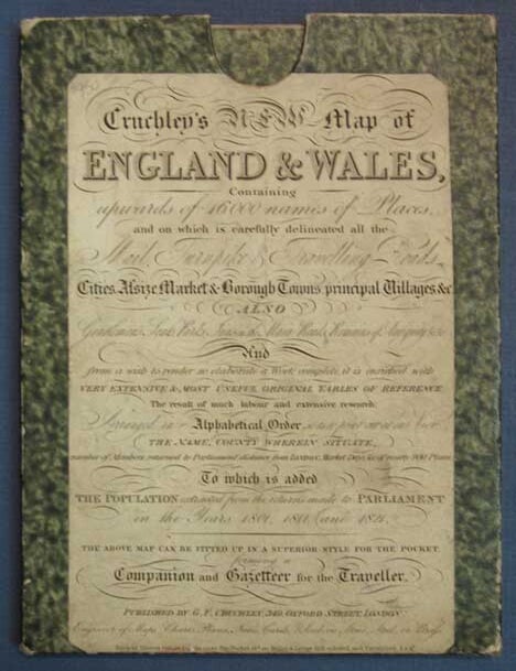 Item #33165 CRUCHLEY'S IMPROVED GEOGRAPHIC COMPANION THROUGHOUT ENGLAND & WALES Including Part of SCOTLAND. England Pocket Map, G. F. Cruchley.