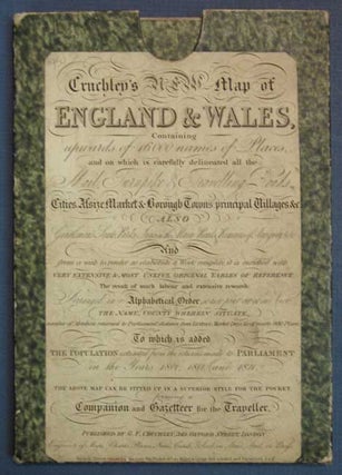 CRUCHLEY'S IMPROVED GEOGRAPHIC COMPANION THROUGHOUT ENGLAND & WALES Including Part of SCOTLAND. England Pocket Map, G. Cruchley.