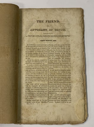 The FRIEND: or, Advocate of Truth. First Month, 1828. [bound with] The QUAKER. Vol. III. No. 1. January, 1828.