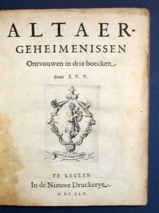 ALTAER - GEHEIMENISSEN Ontvouwen in drie Boecken. 'Door I. V. V.', van.