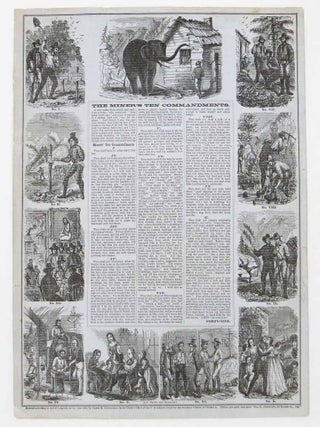 Item #34042 The MINER'S TEN COMMANDMENTS. California Letter Sheet, "Forty Nine", James Mason....