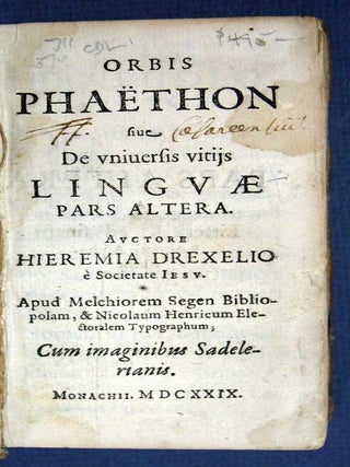 ORBIS PHAETHON, sive, De Universis Vitiis Linguæ. Pars Altera.