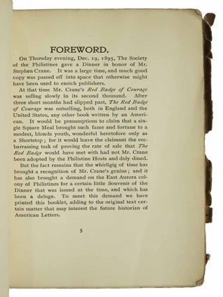 A SOUVENIR And A MEDLEY: Seven Poems and A Sketch by Stephen Crane with Divers and Sundry Communications from Certain Eminent Wits. The Roycroft Quarterly, May 1896. No. 1.