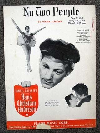 Item #34760 NO TWO PEOPLE. Sheet Music, Frank. Goldwyn Loesser, Samuel Inc - Compliments stamp