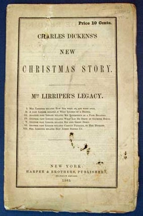 Item #35316 MRS. LIRRIPER'S LEGACY. Charles Dickens's New Christmas Story. Price 10 Cents....