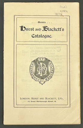 Item #35748 HURST And BLACKETT'S CATALOGUE. Bookseller Catalogue