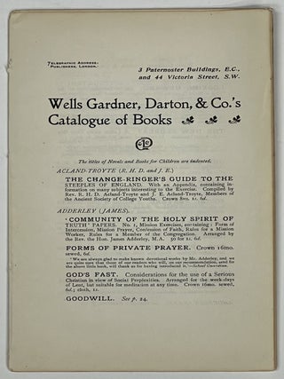 Item #35764 WELLS GARDNER, DARTON, & CO'S CATALOGUE OF BOOKS. Bookseller Catalogue