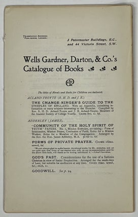 Item #35764 WELLS GARDNER, DARTON, & CO'S CATALOGUE OF BOOKS. Bookseller Catalogue