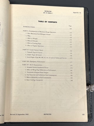 PILOT'S FLIGHT OPERATING INSTRUCTIONS For ARMY MODELS B-29 and B-29A AIRPLANES. Prepared by Boeing Aircraft Company. AN 01-20EJA-1. Appendix 1 [Long Range Cruising Table]. Appendix 1A [Cruise Contral Charts].