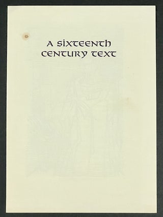 Item #37058 A SIXTEENTH CENTURY TEXT: The Great Astonishment. Edwin - Hamilton