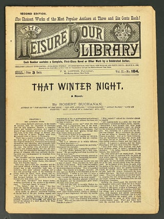 Item #37509 THAT WINTER NIGHT. A Novel. The Leisure Hour Library. Vol. II. No. 184. March...