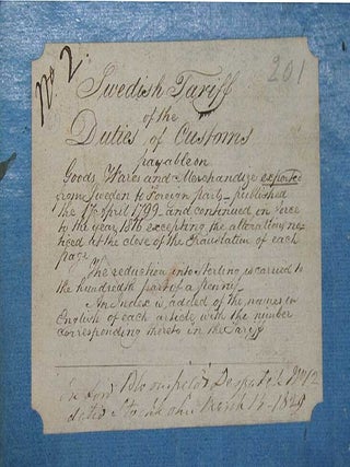Item #37520 SWEDISH TARIFFS Of The DUTIES Of CUSTOMS PAYABLE On GOODS, WARES And MERSCHANDIZE...