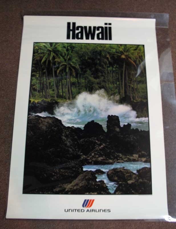 Item #38052 HAWAII. United Airlines. Airlines Travel Poster, Jay - Photographer. Hopkins Maisel, Will - Design.