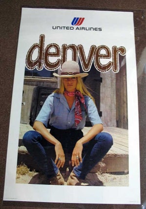 Item #38056 DENVER. United Airlines. Airlines Travel Poster