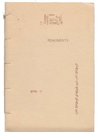 Item #38083 FRAGMENTS. Poems & Verse. Ted Hadley