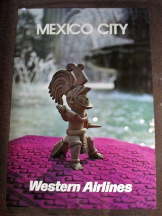 Item #38093 MEXICO CITY. Western Airlines. Airlines Travel Poster