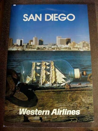 Item #38096 SAN DIEGO. Western Airlines. Airlines Travel Poster