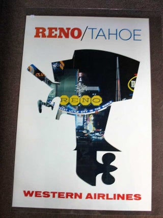 Item #38098 RENO/ TAHOE. Western Airlines. Airlines Travel Poster